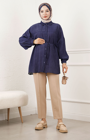 Bel Bağlamalı Gömlek