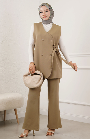 Takım Yelek Bağcık Detaylı